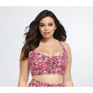 Torrid red skull swim bikini top